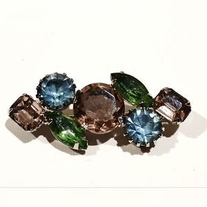 Vintage Multi-Color Glass Stone Brooch